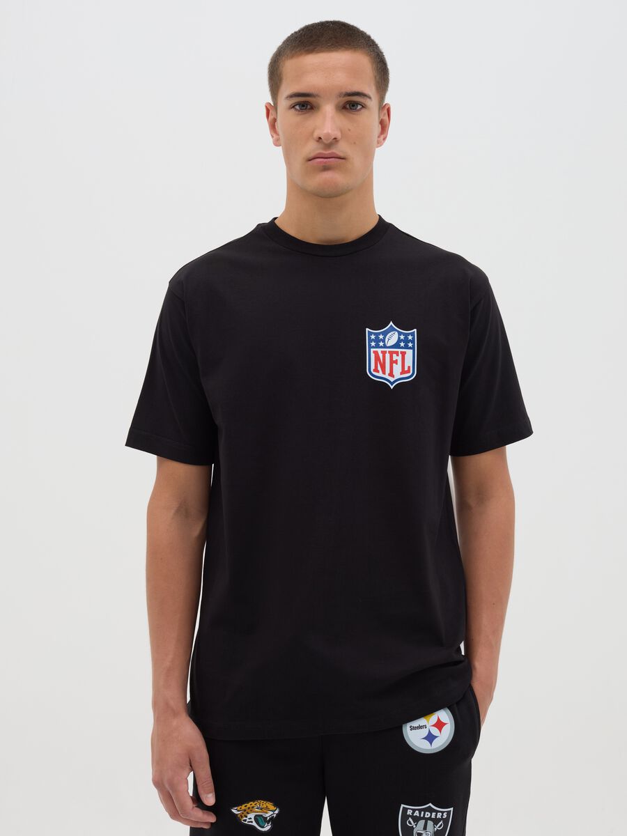 Black Pure Cotton NFL Short Sleeve T-shirt_1