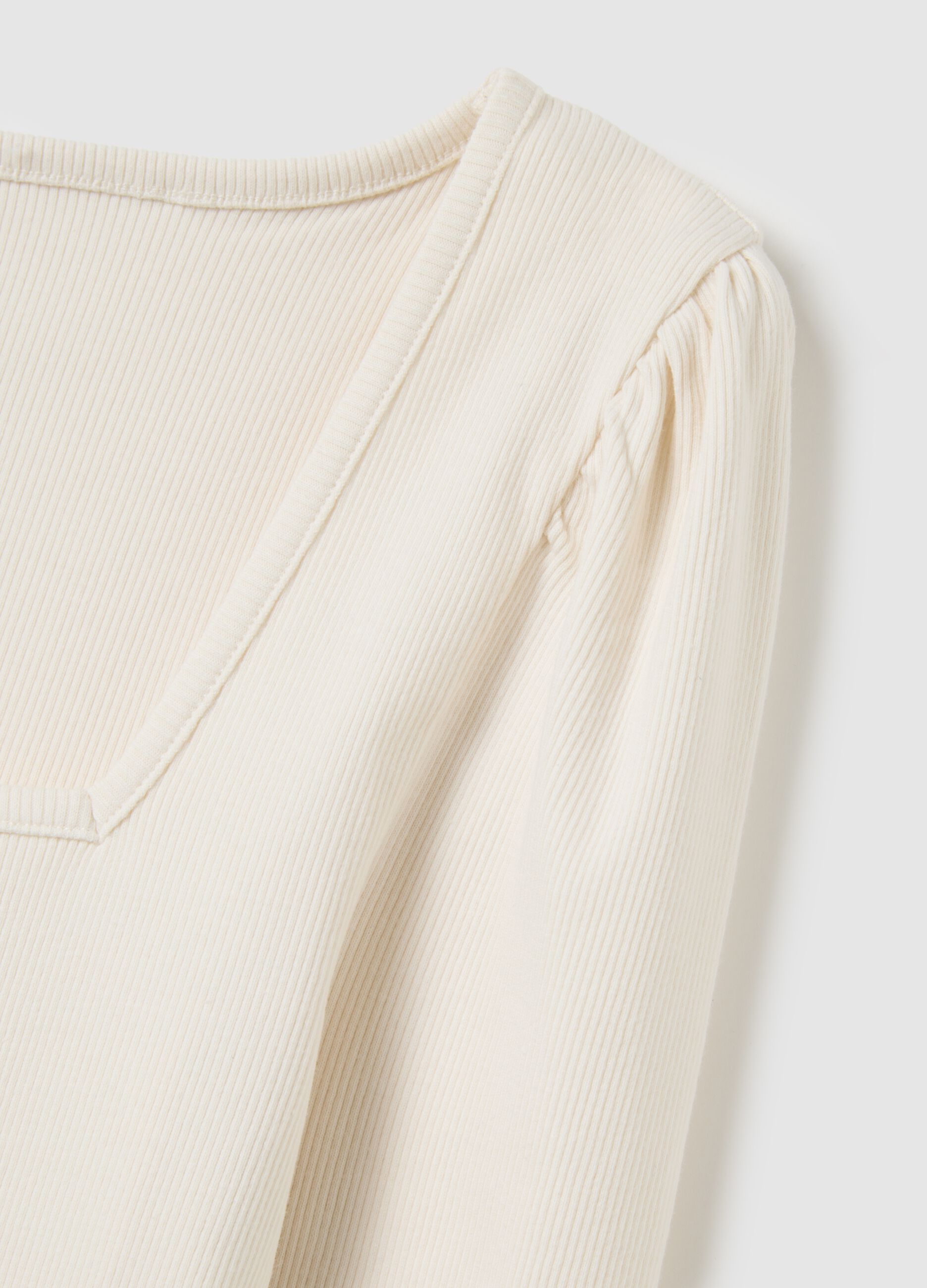 White long sleeve shirt in stretch cotton