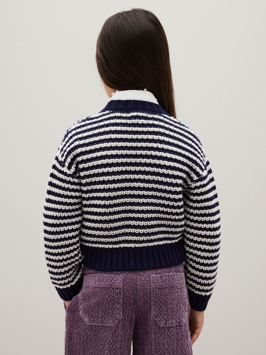Girls' multicolour blue cotton cardigan - regular fit_1