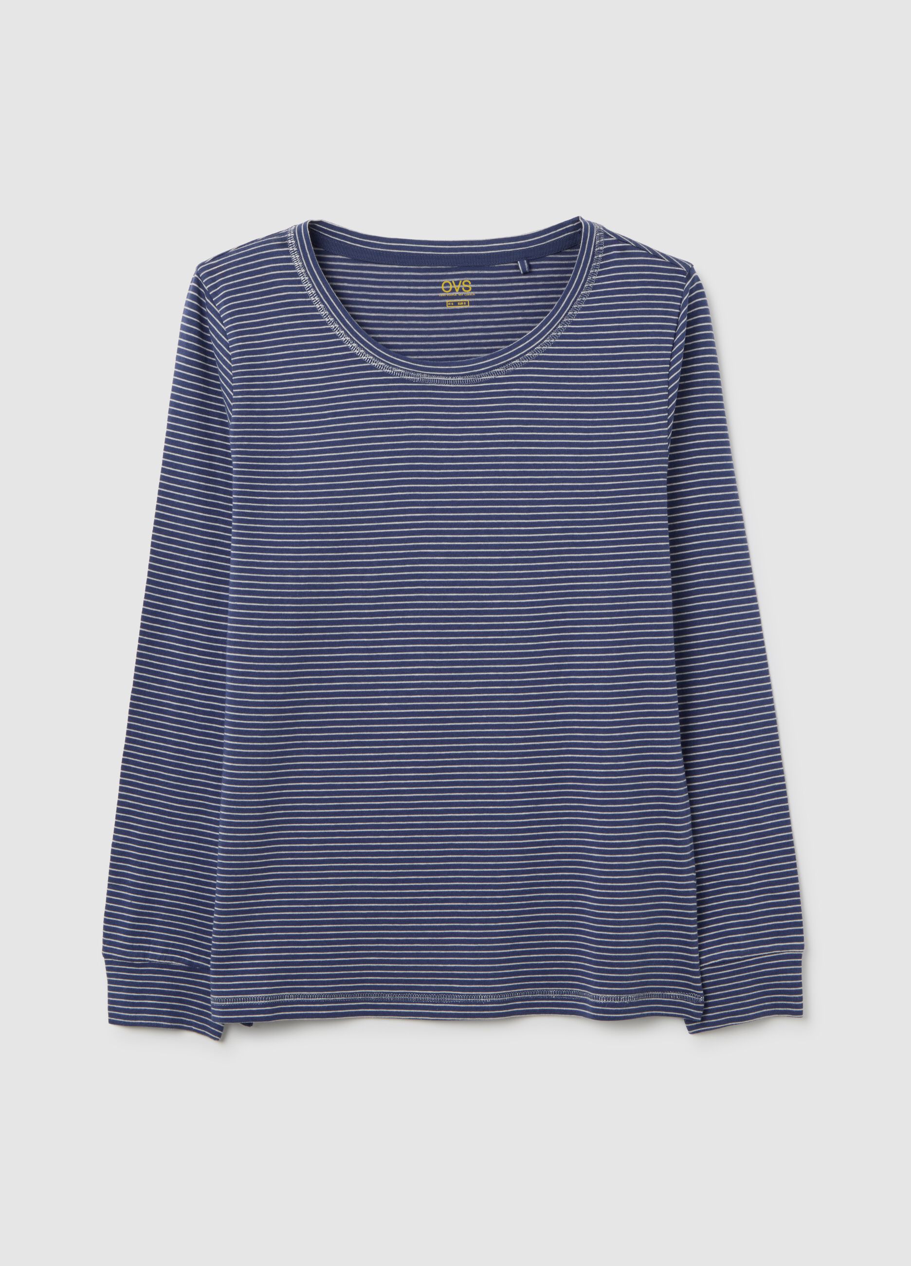 Blue Striped Cotton Pyjama Top