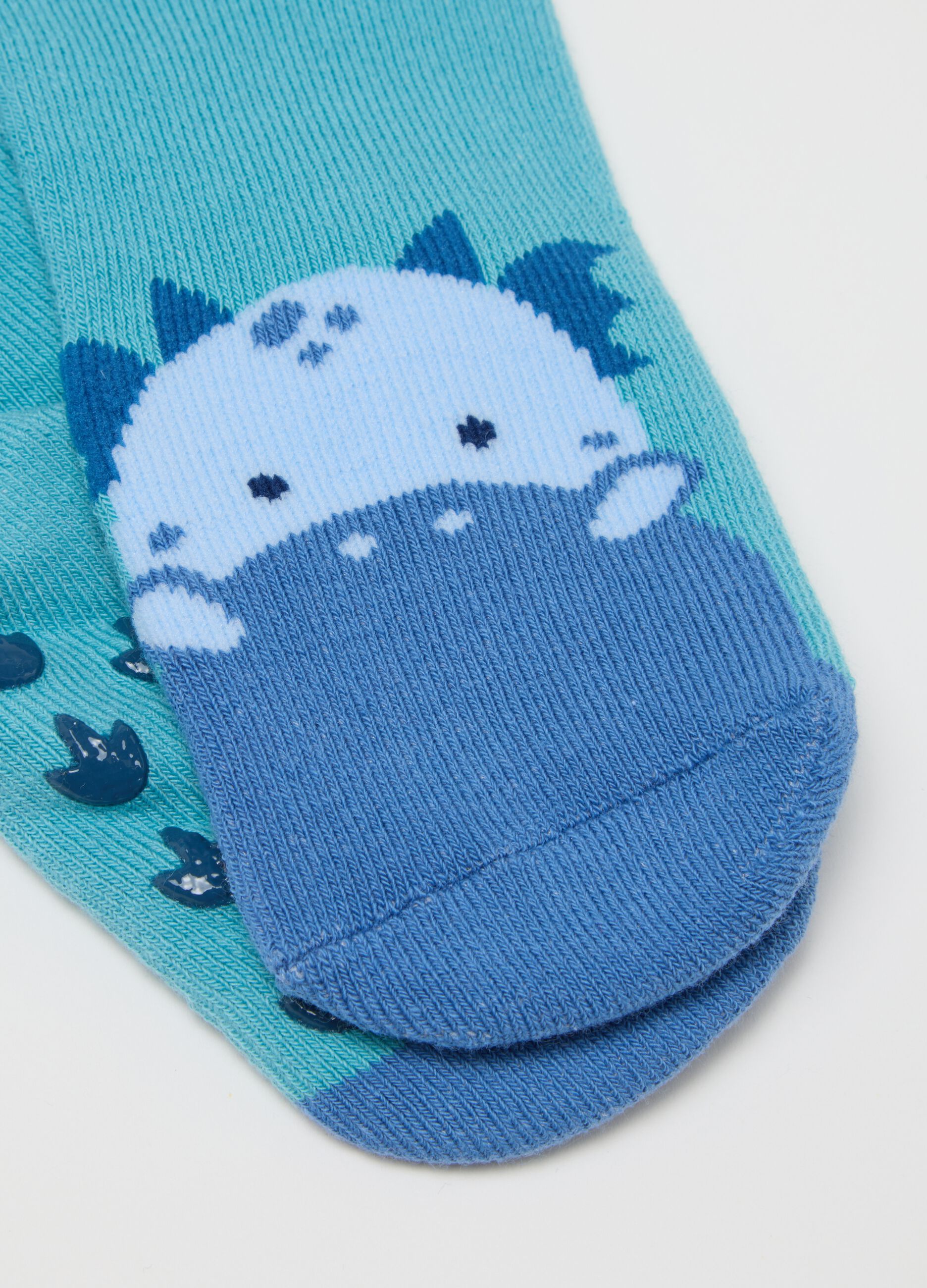Children's blue multicoloured cotton socks