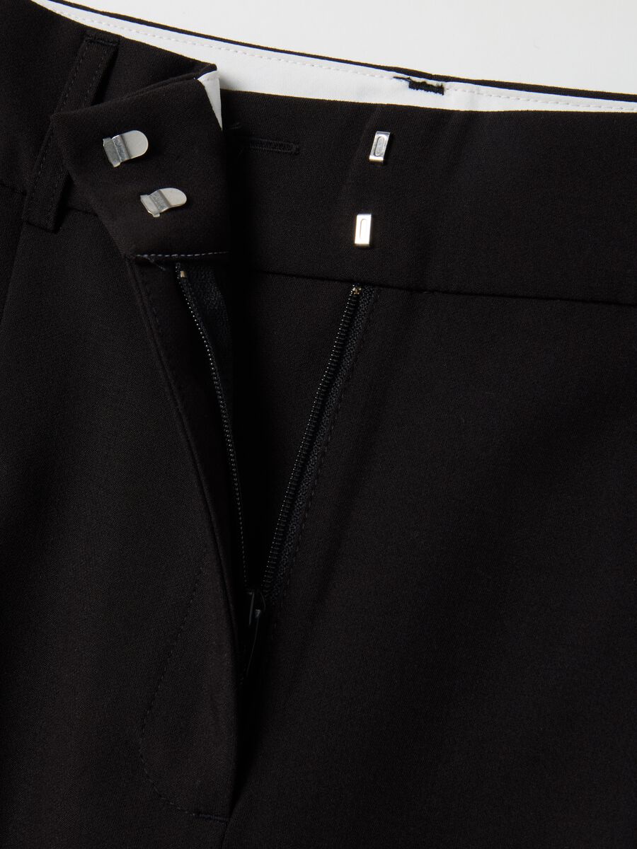 Black Wide Leg Trousers Regular Fit_5