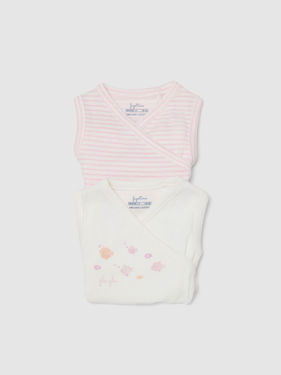 Two-pack multicolour pure cotton bodysuit regular fit for girls_2