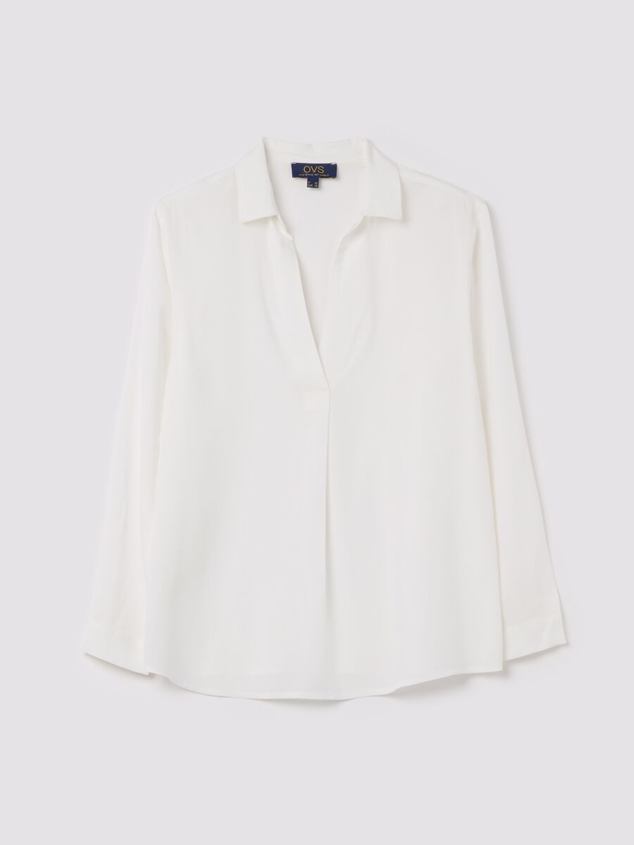 Viscose blouse with V neck_4