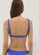 Blue triangle bikini top in stretch fabric with removable padding_2
