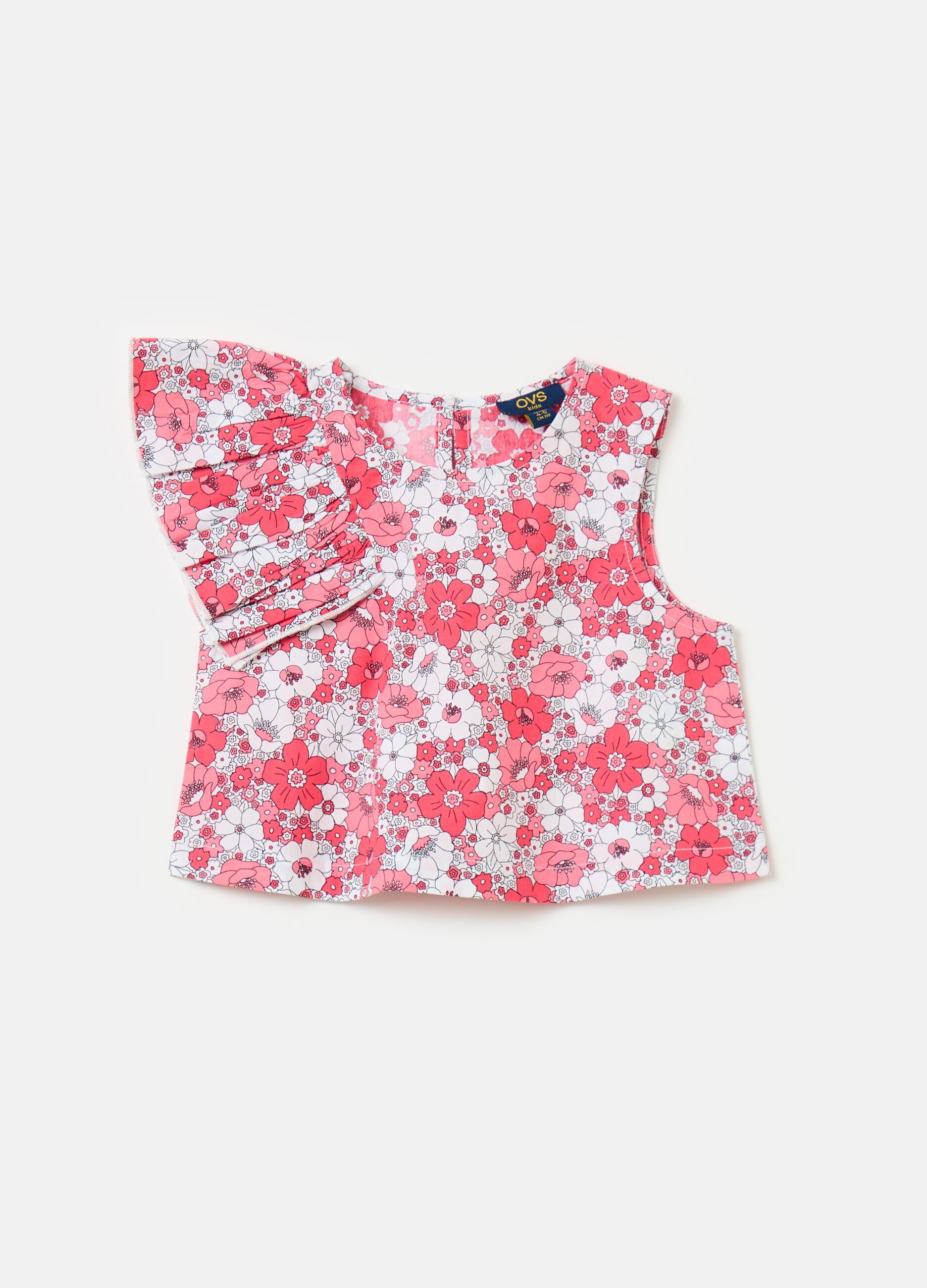 Floral blouse with flounce