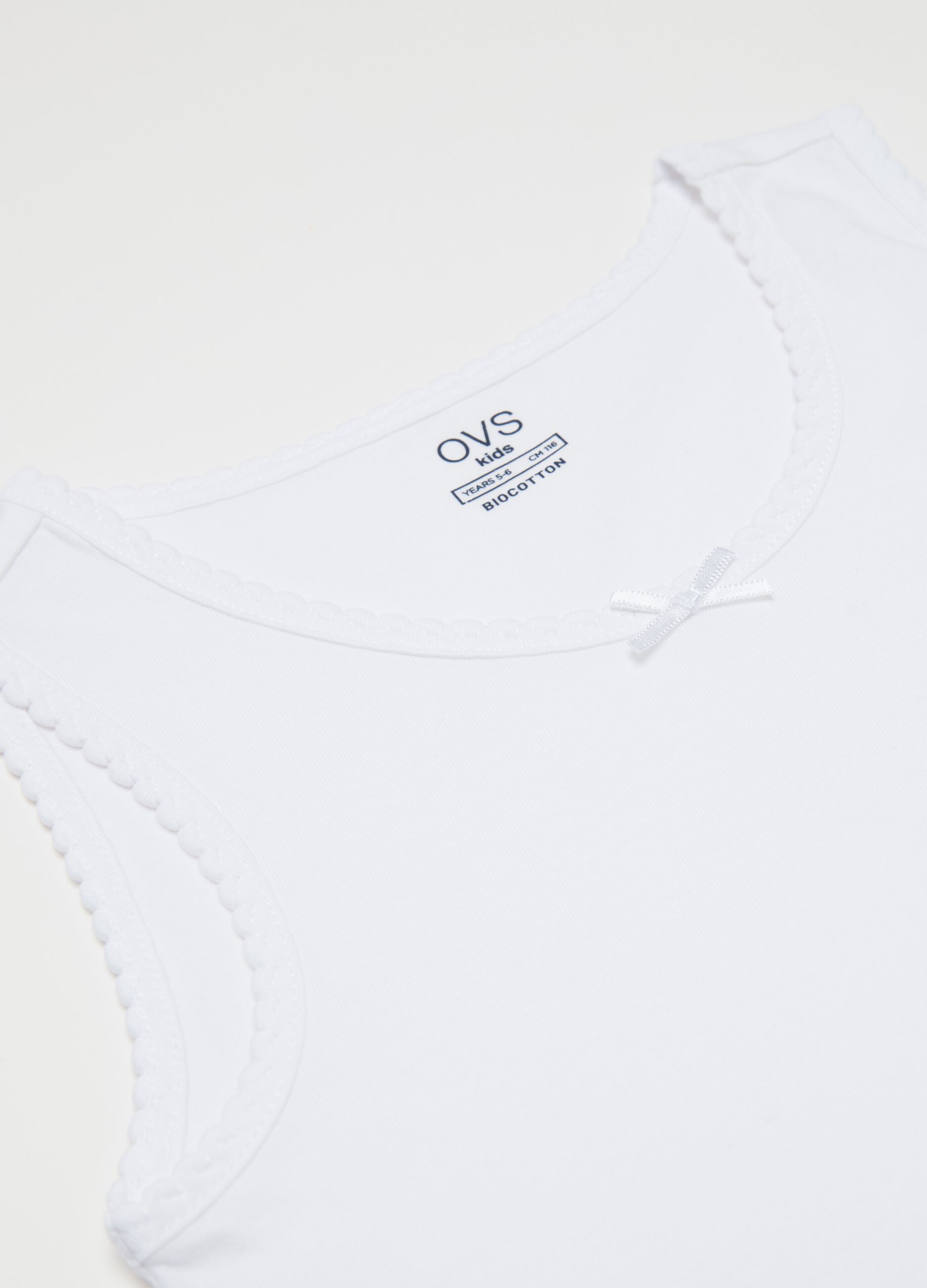 Two-pack vests in organic cotton with bow