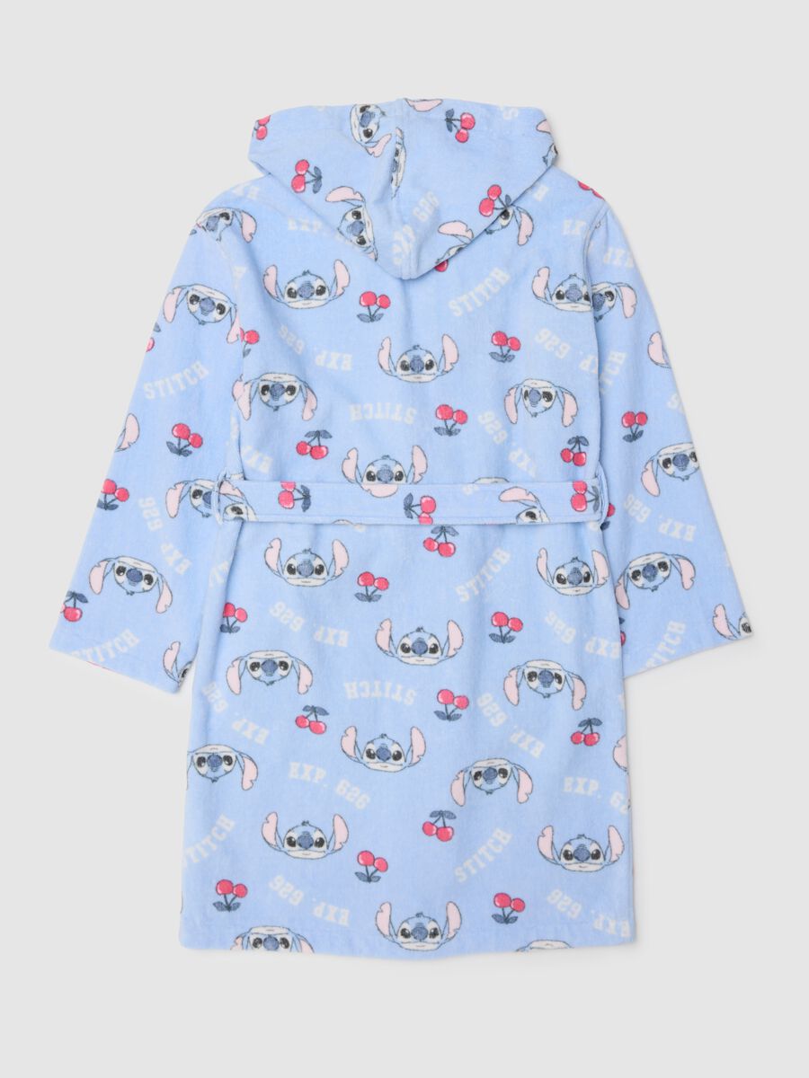 Girls' blue hooded bathrobe in pure cotton_1