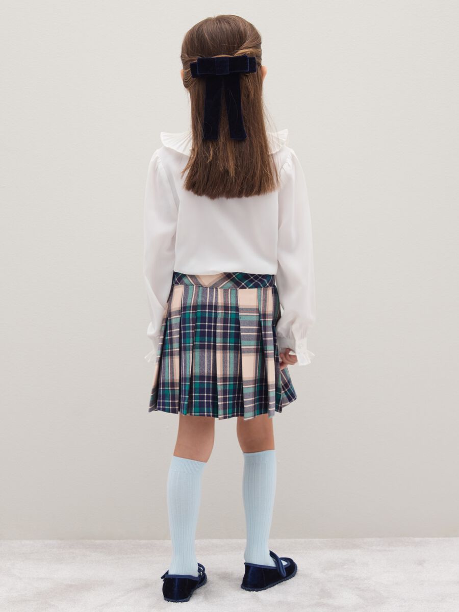Girls' multicolour check skirt in stretchy flannel_1