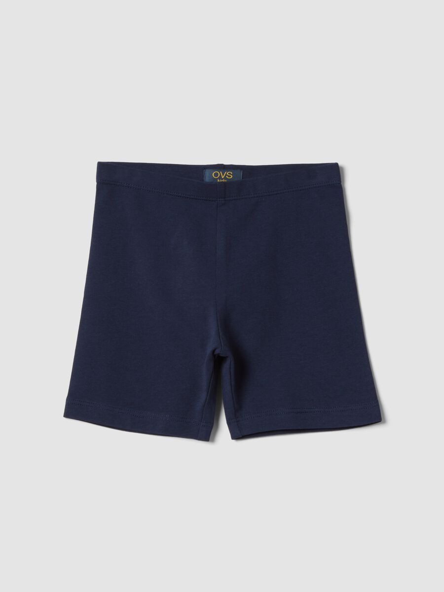 Pantaloncini blu in cotone organico_0