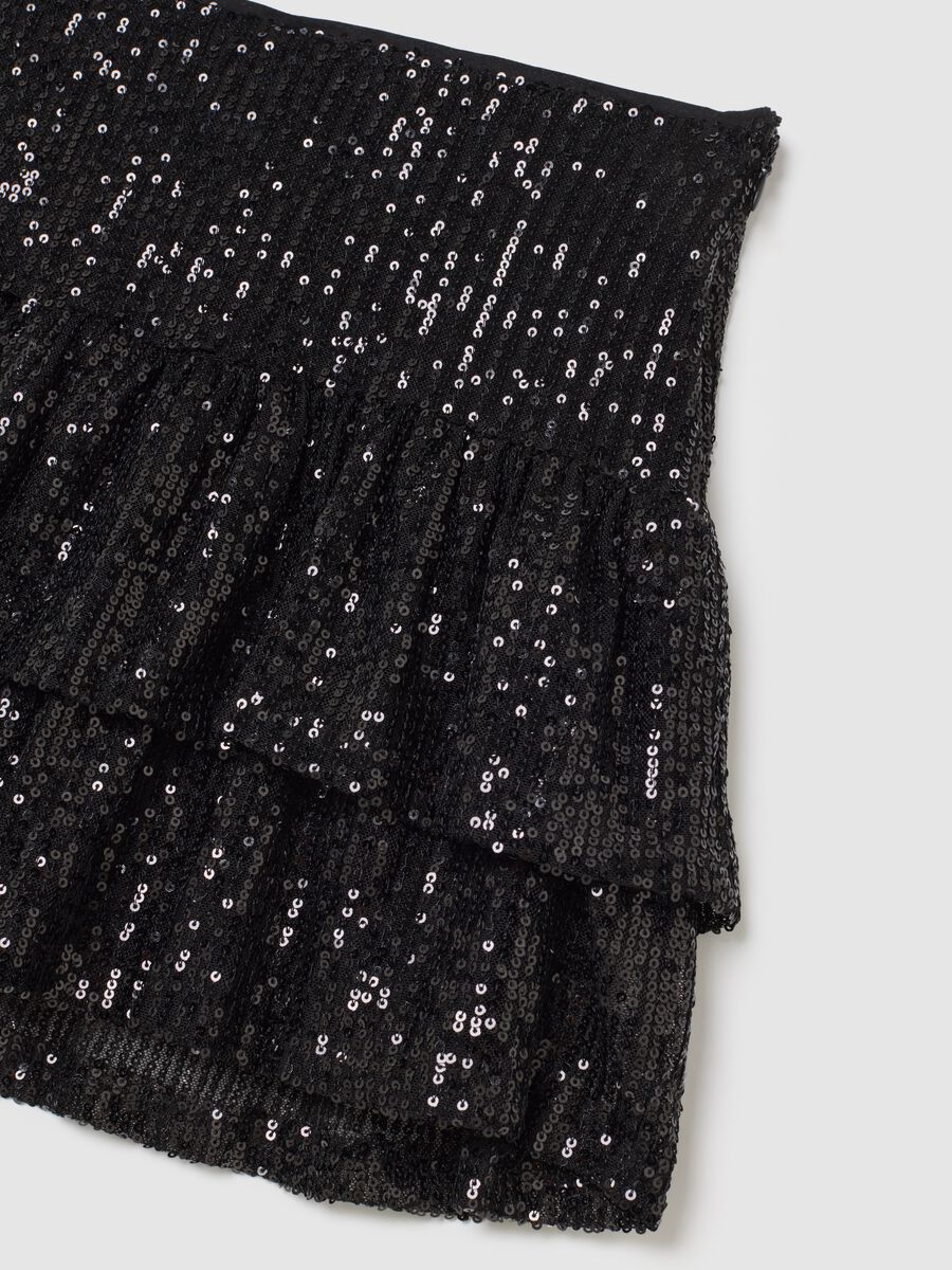 Black Sequin Mini Skirt_1