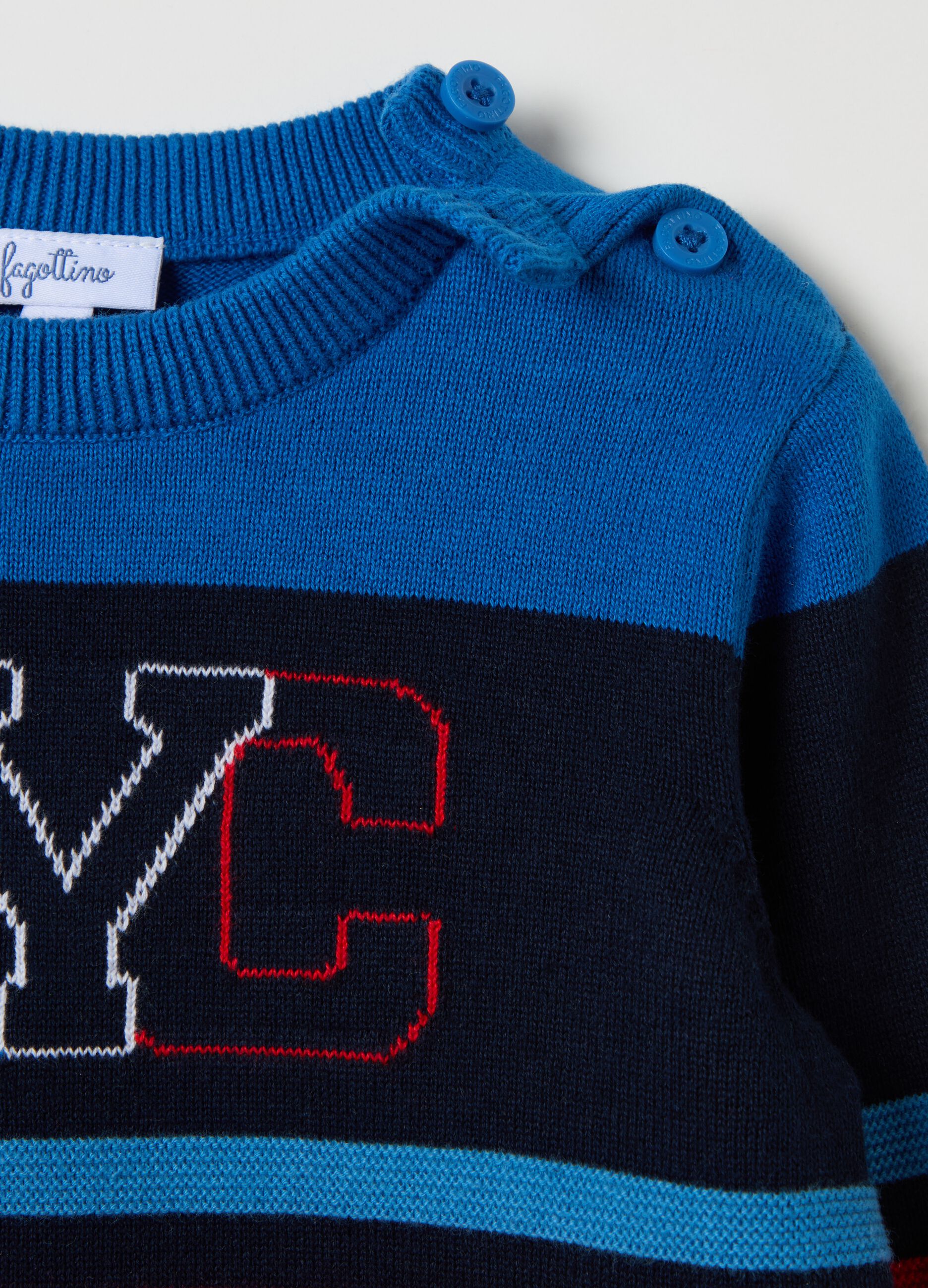Pullover a righe con lettering "NYC"