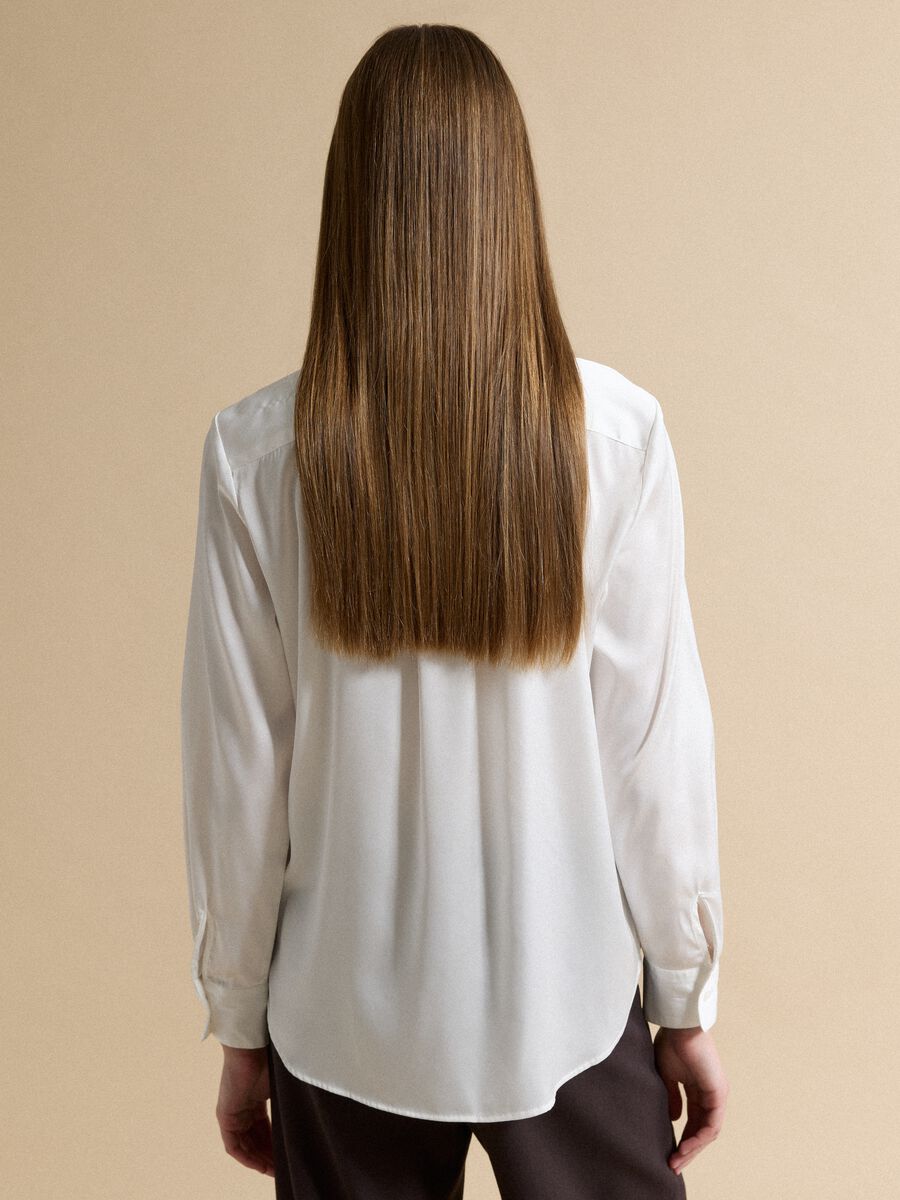 White stretch-fabric shirt with classic collar, regular fit_3