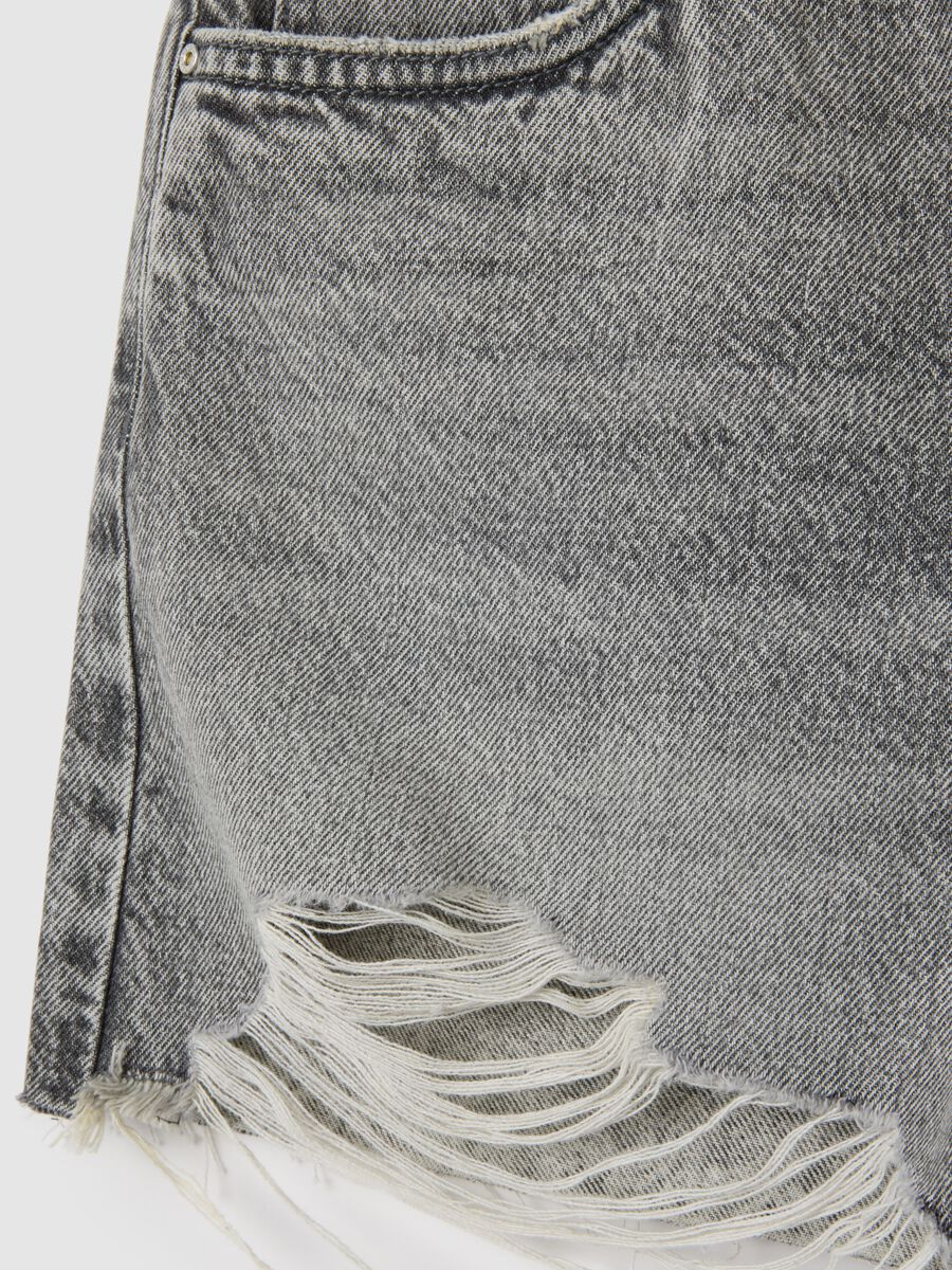 Shorts da donna in puro cotone grigio regular fit_1