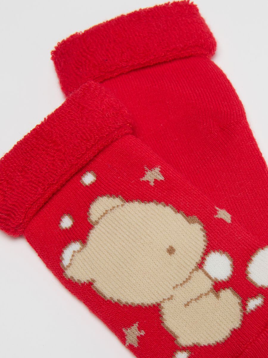 Multicolour baby socks twin pack in cotton blend with print_2