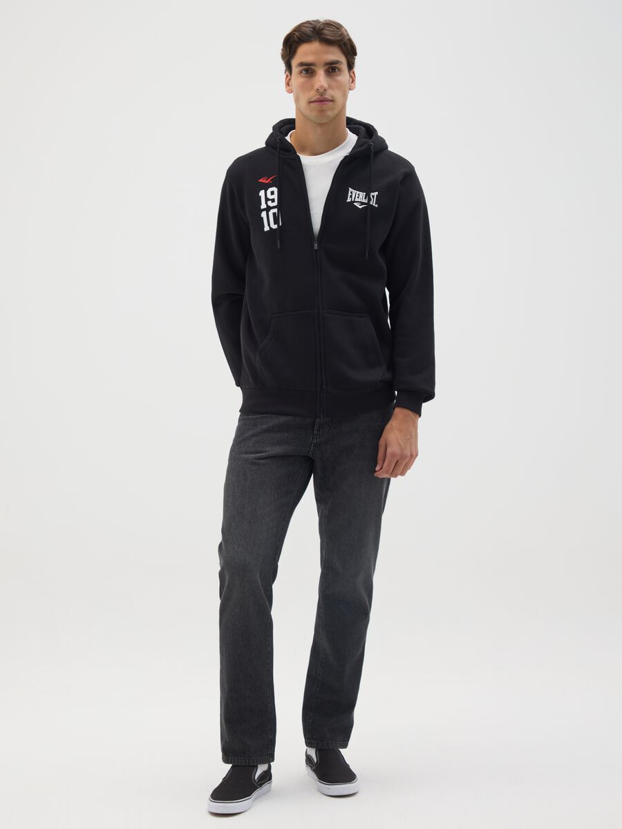 Felpa in misto cotone nera con cappuccio Everlast_1
