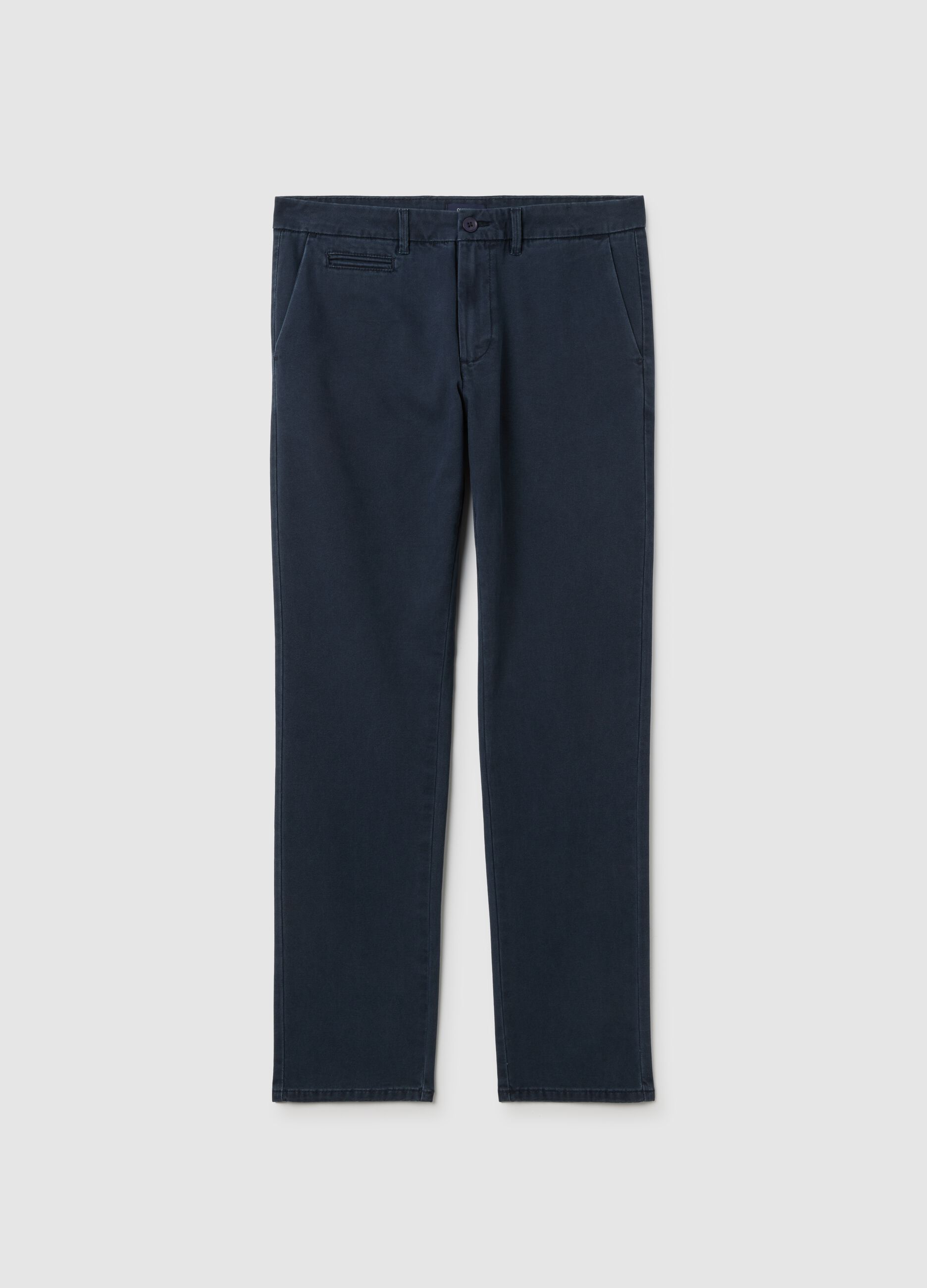 Pantaloni chino in cotone blu slim fit