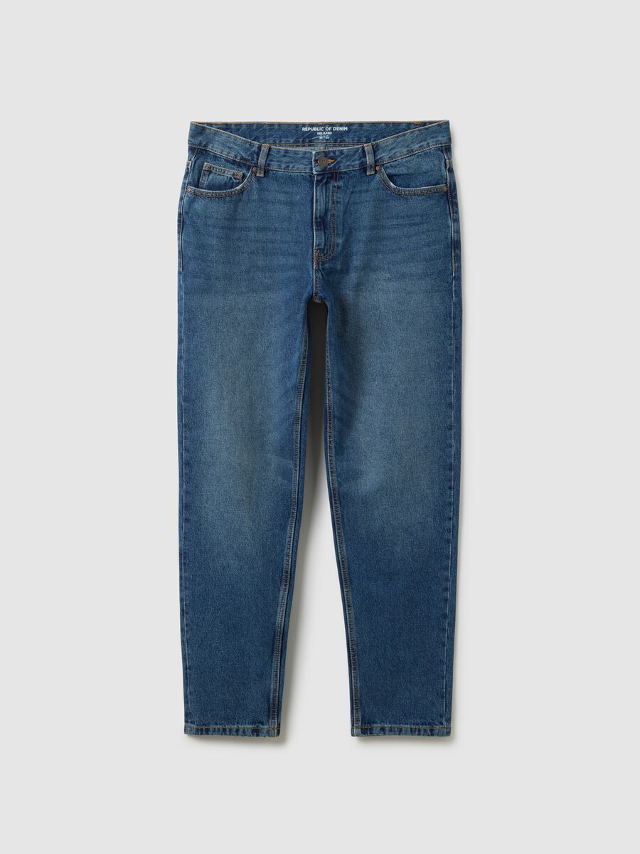 Pure cotton blue relaxed fit jeans_4