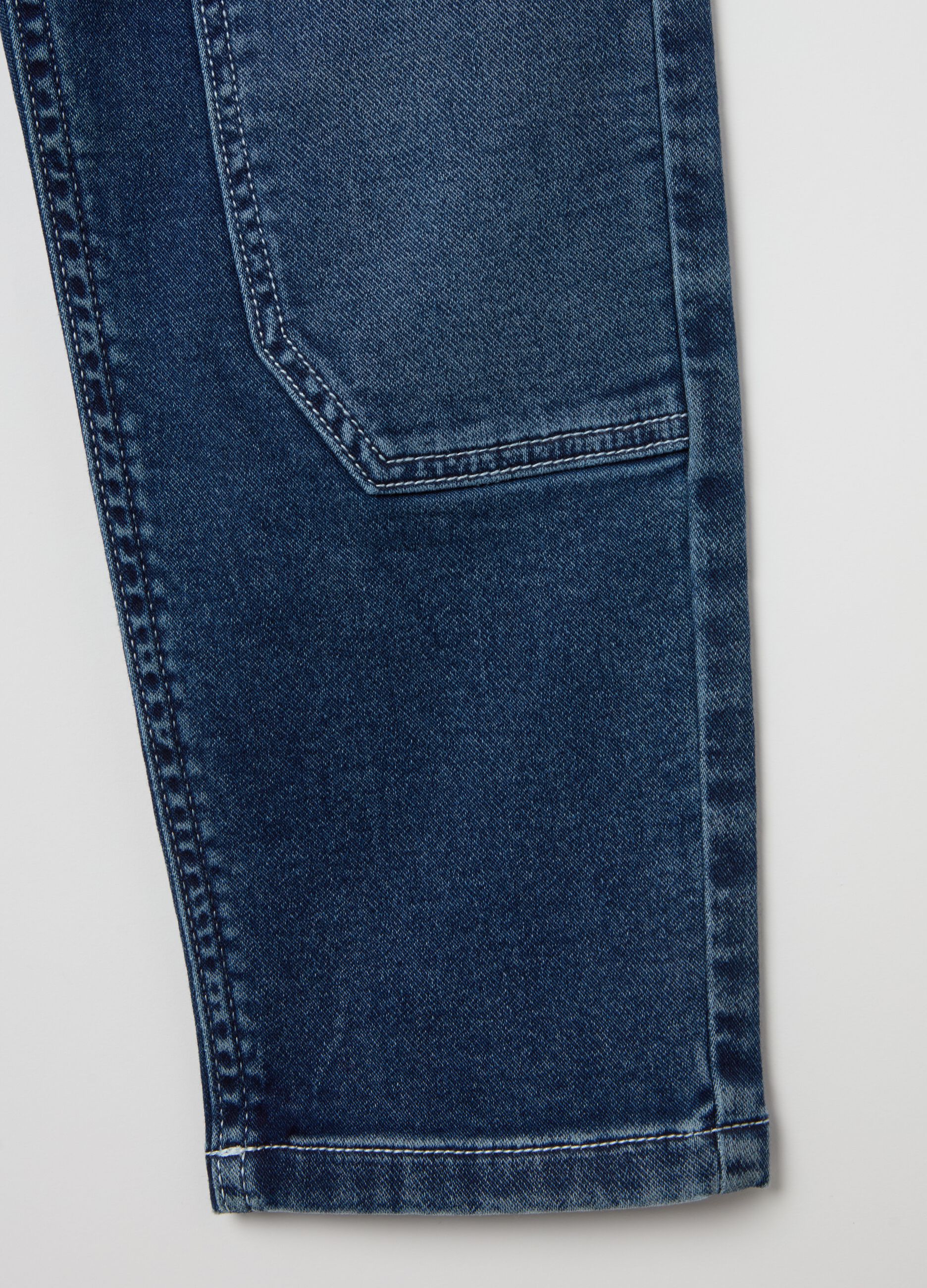 Denim joggers with drawstring