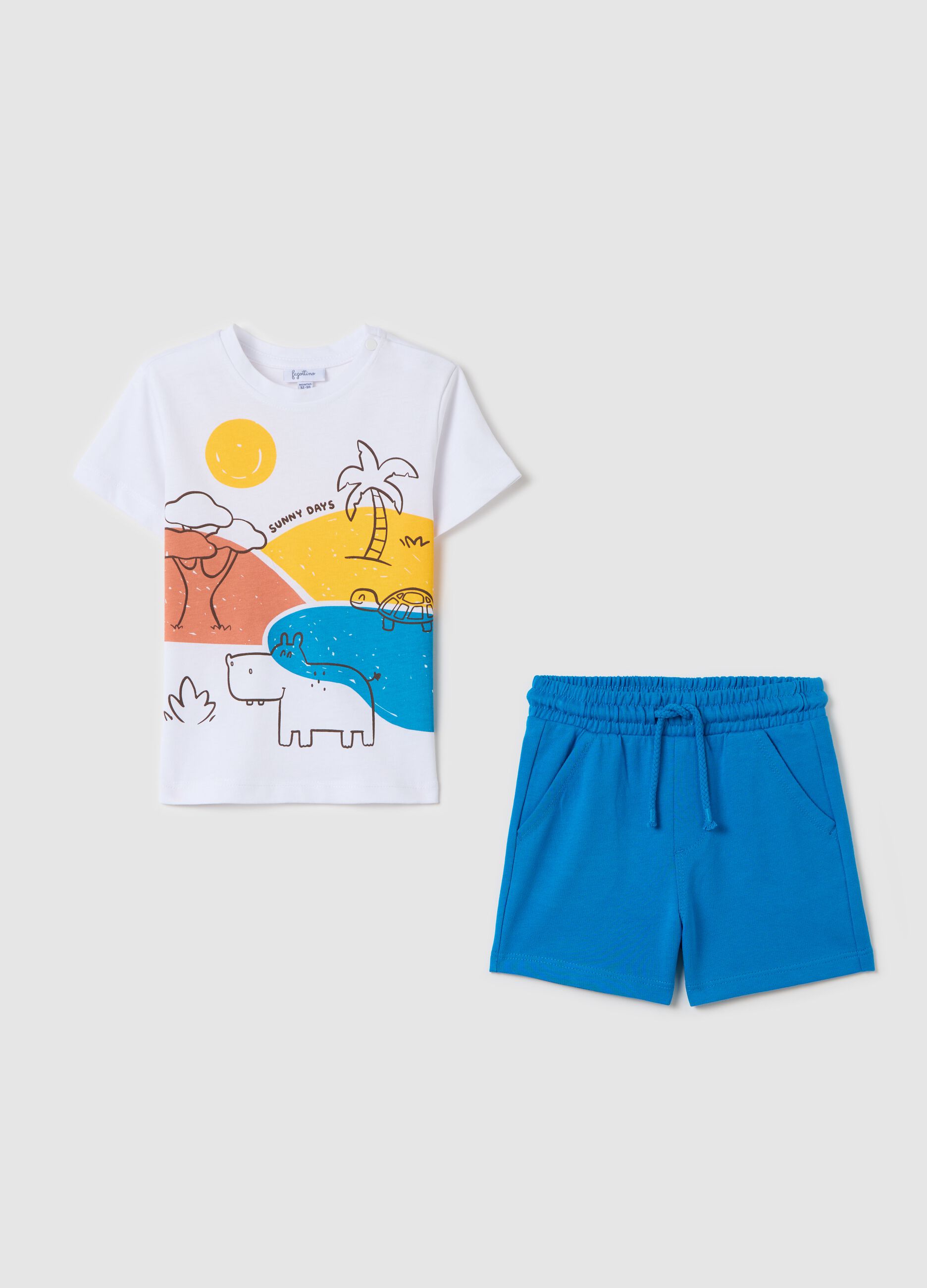 Jogging set with animals print in cotton