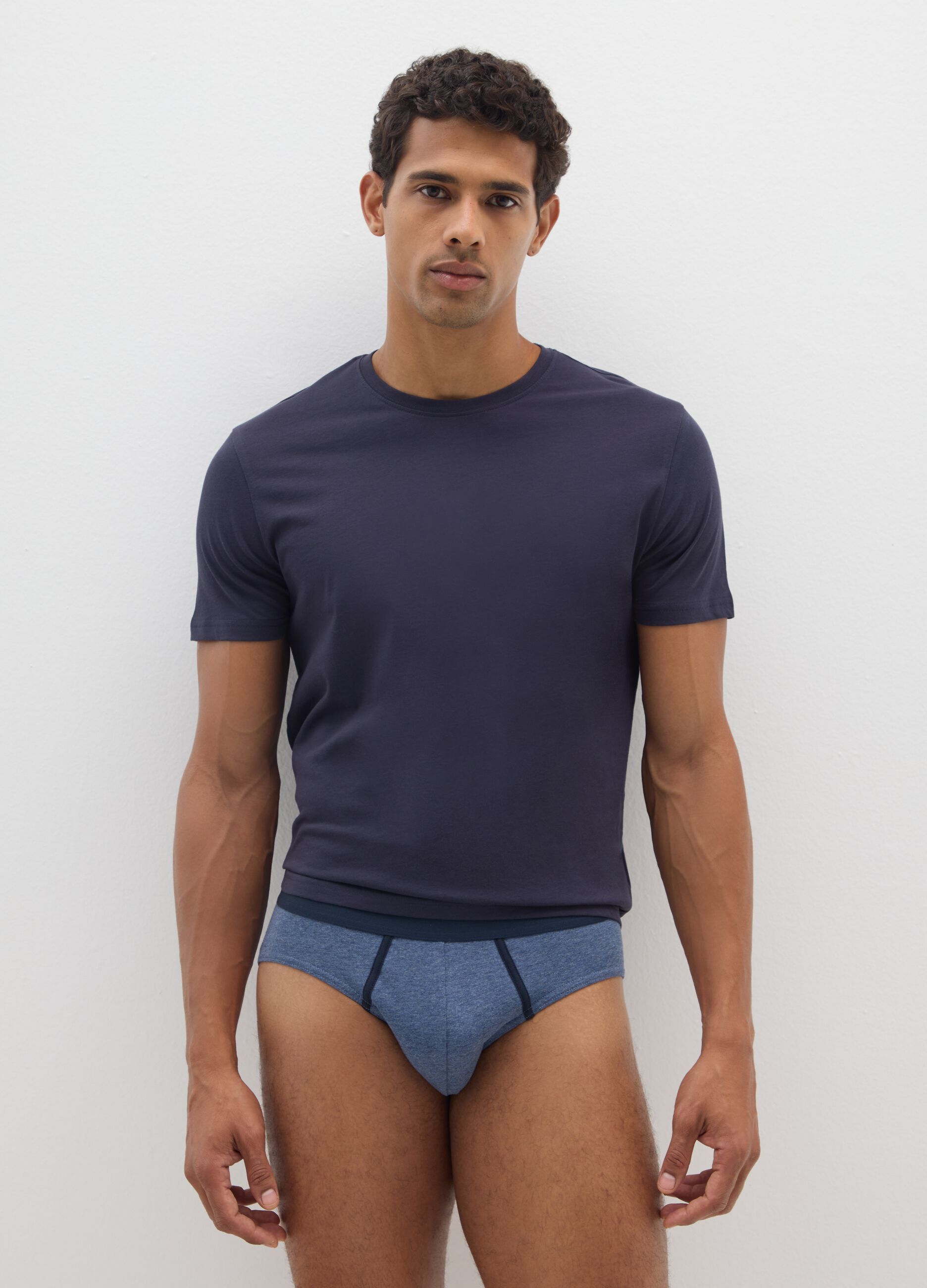 Slip in cotone elasticizzato blu regular fit