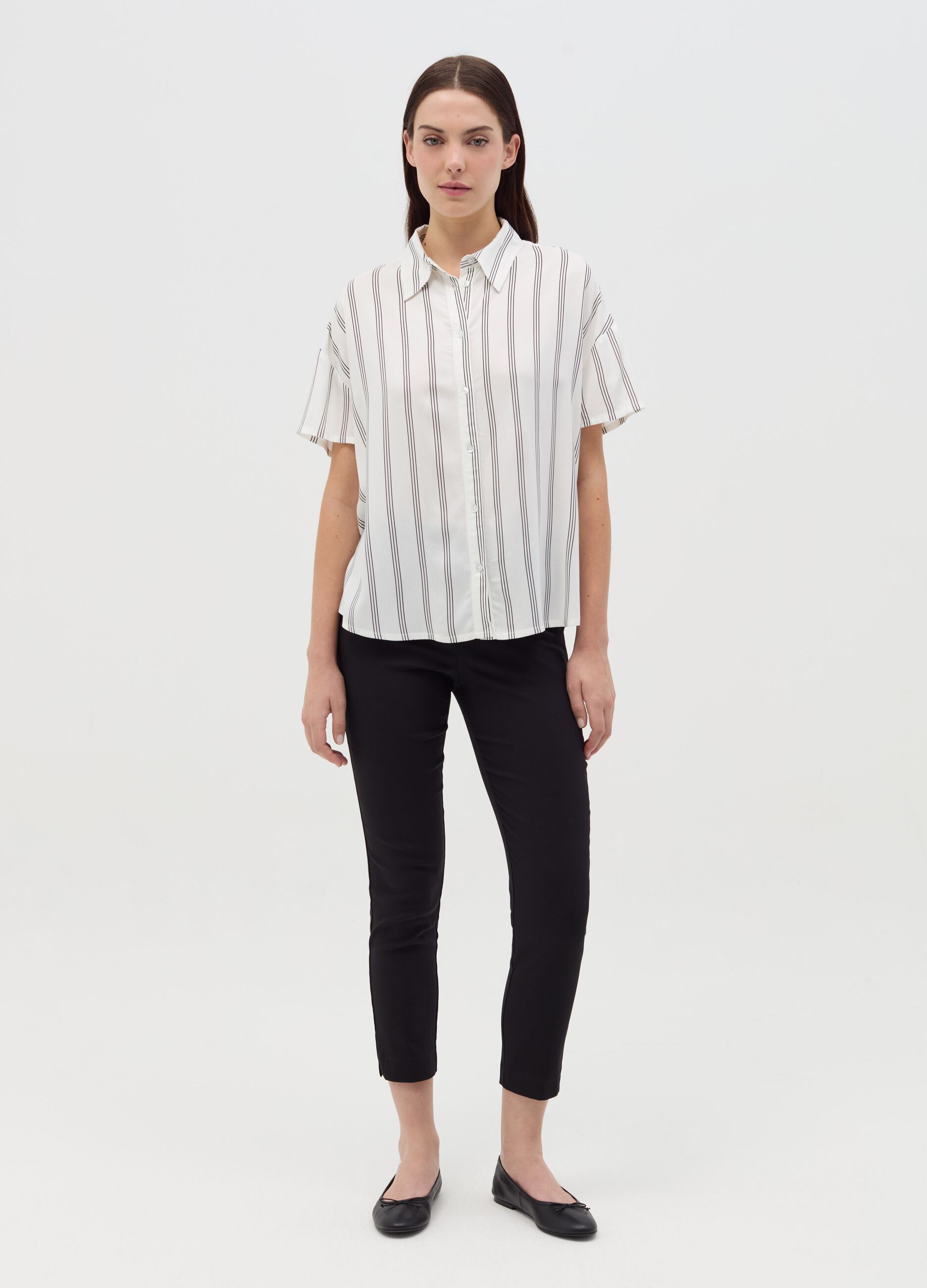 Camicia in viscosa a maniche corte
