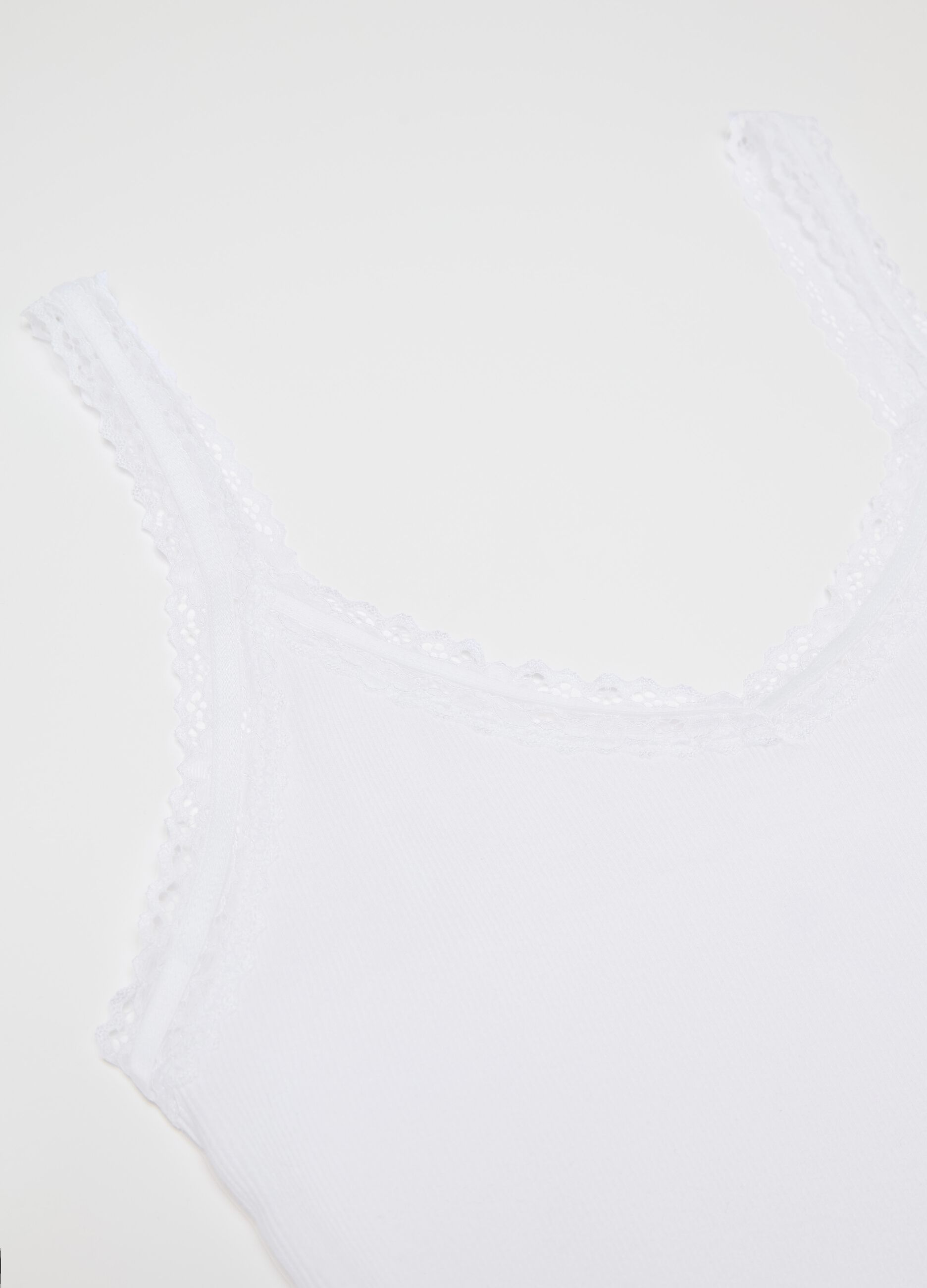 Canotta intima a costine con merletto