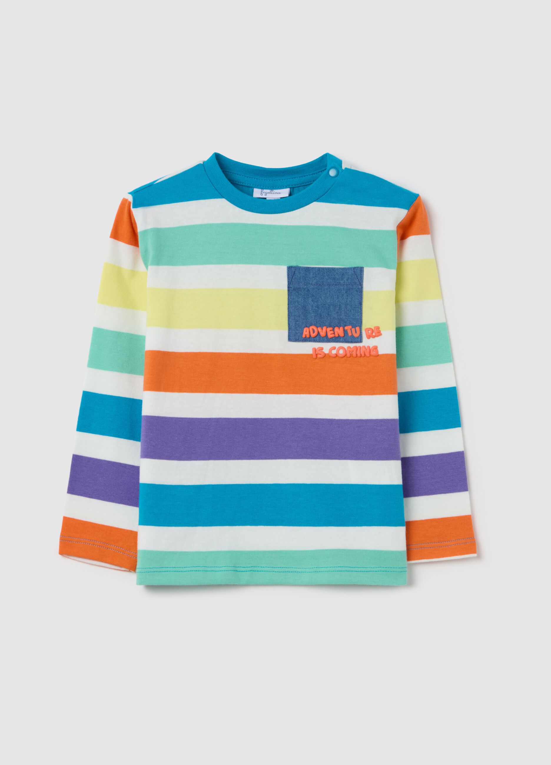 Long-sleeved T-shirt with striped pattern