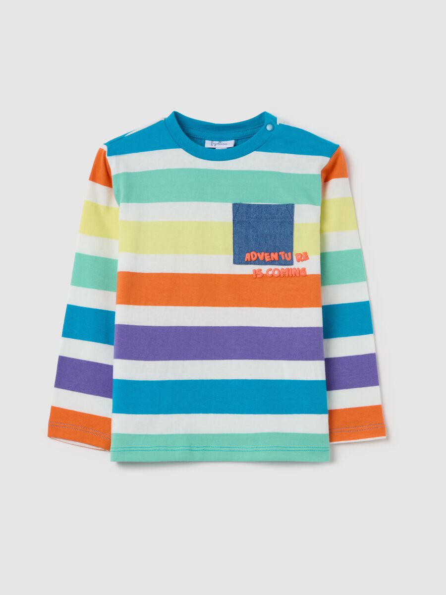 Long-sleeved T-shirt with striped pattern_0