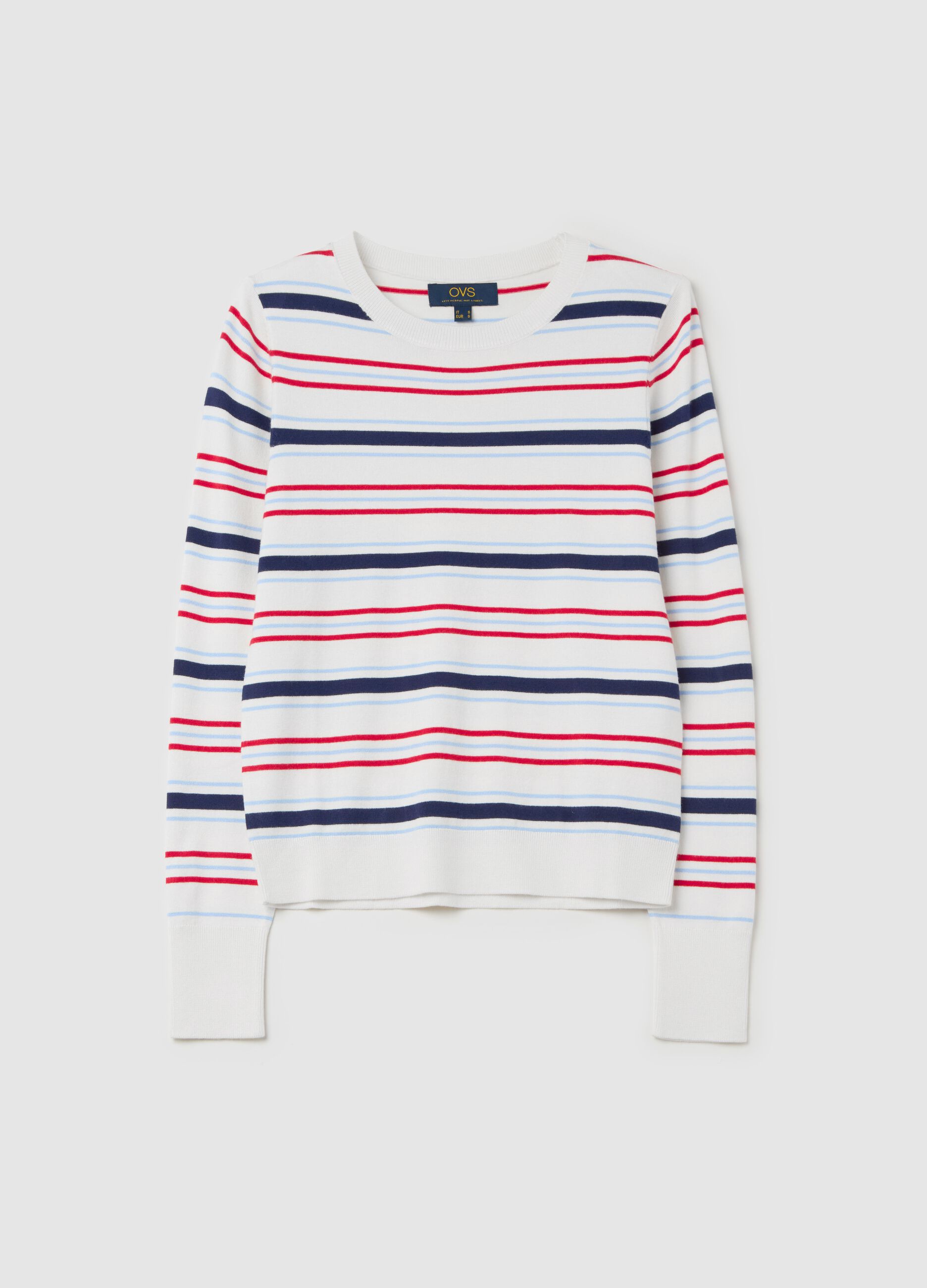 Long-sleeved top with striped pattern