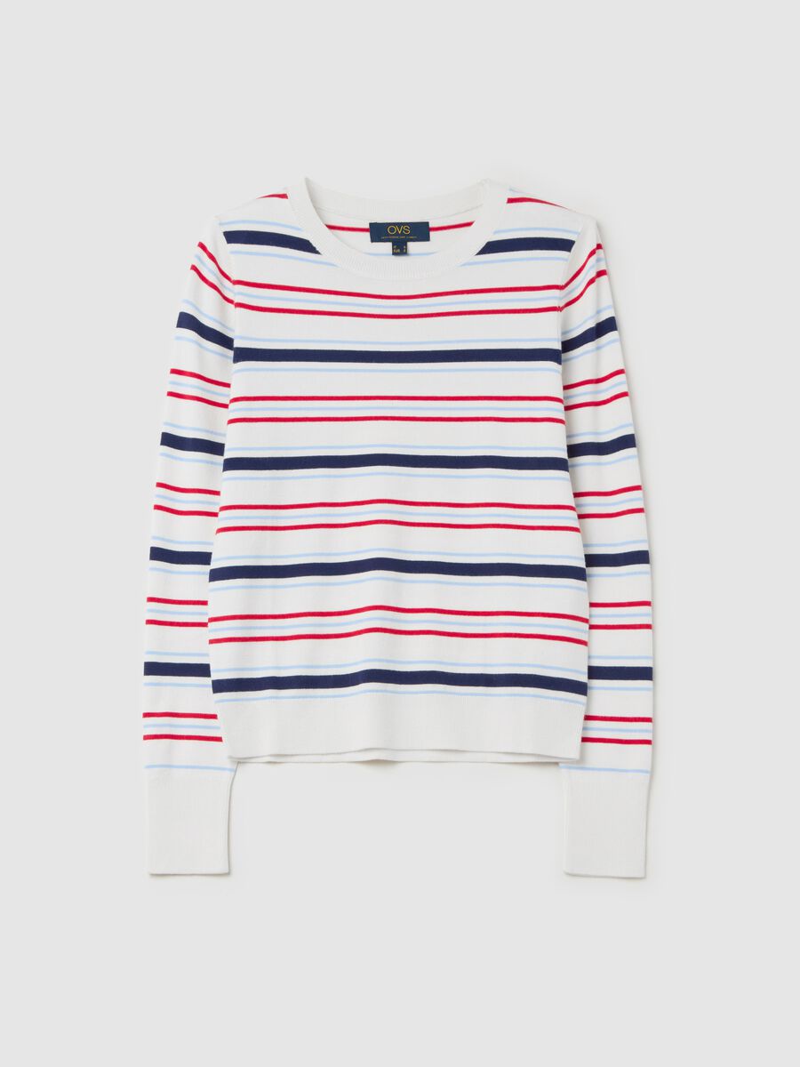 Long-sleeved top with striped pattern_4
