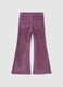 Girls' Wide-Leg Cotton and Purple Velvet Trousers_1