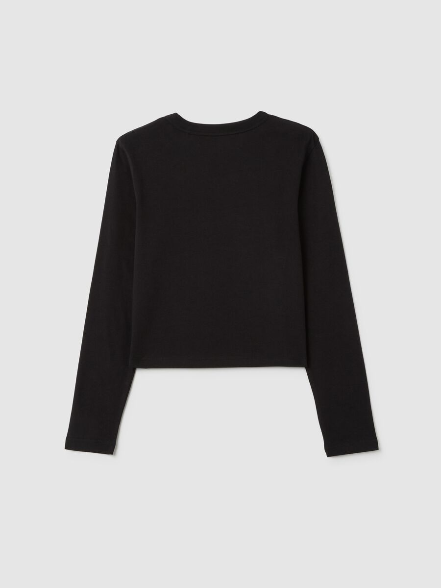 Girls' pure cotton black regular fit sweater_4