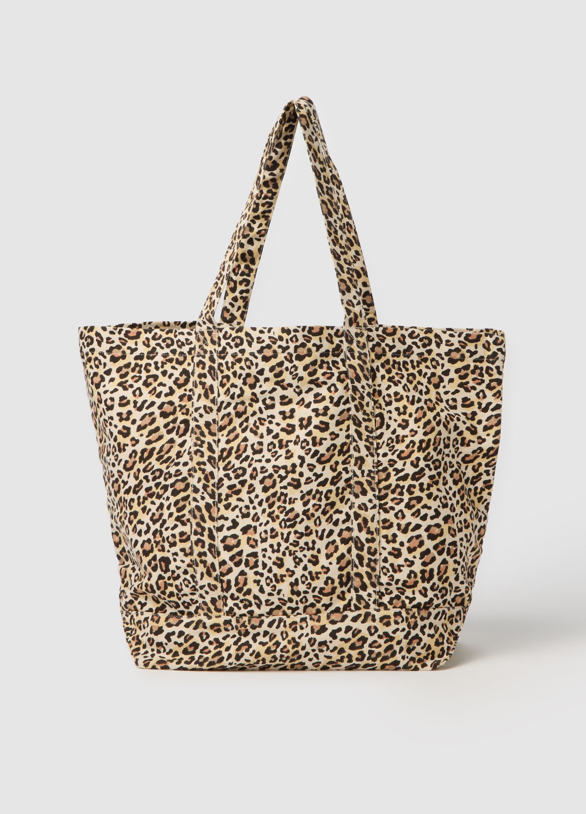 Borsa shopper da donna in puro cotone multicolor