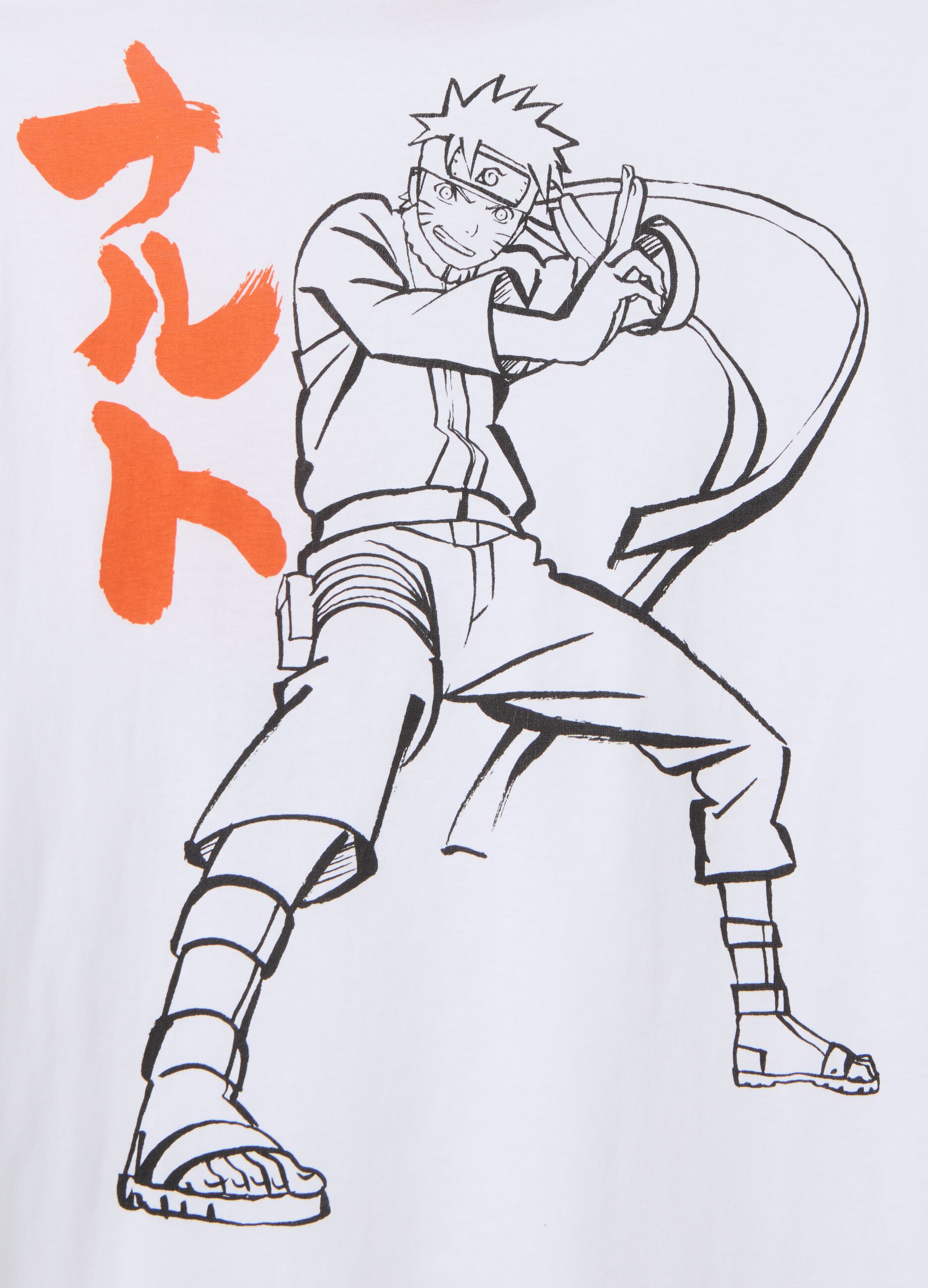 White T-shirt with Naruto print