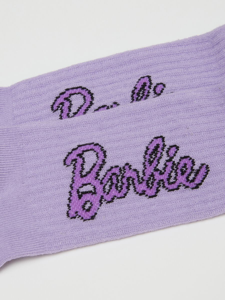 Girls' multicolour cotton-blend elasticated socks twin pack Barbie_1