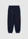 Pantaloni da bambino in puro cotone blu regular fit_1