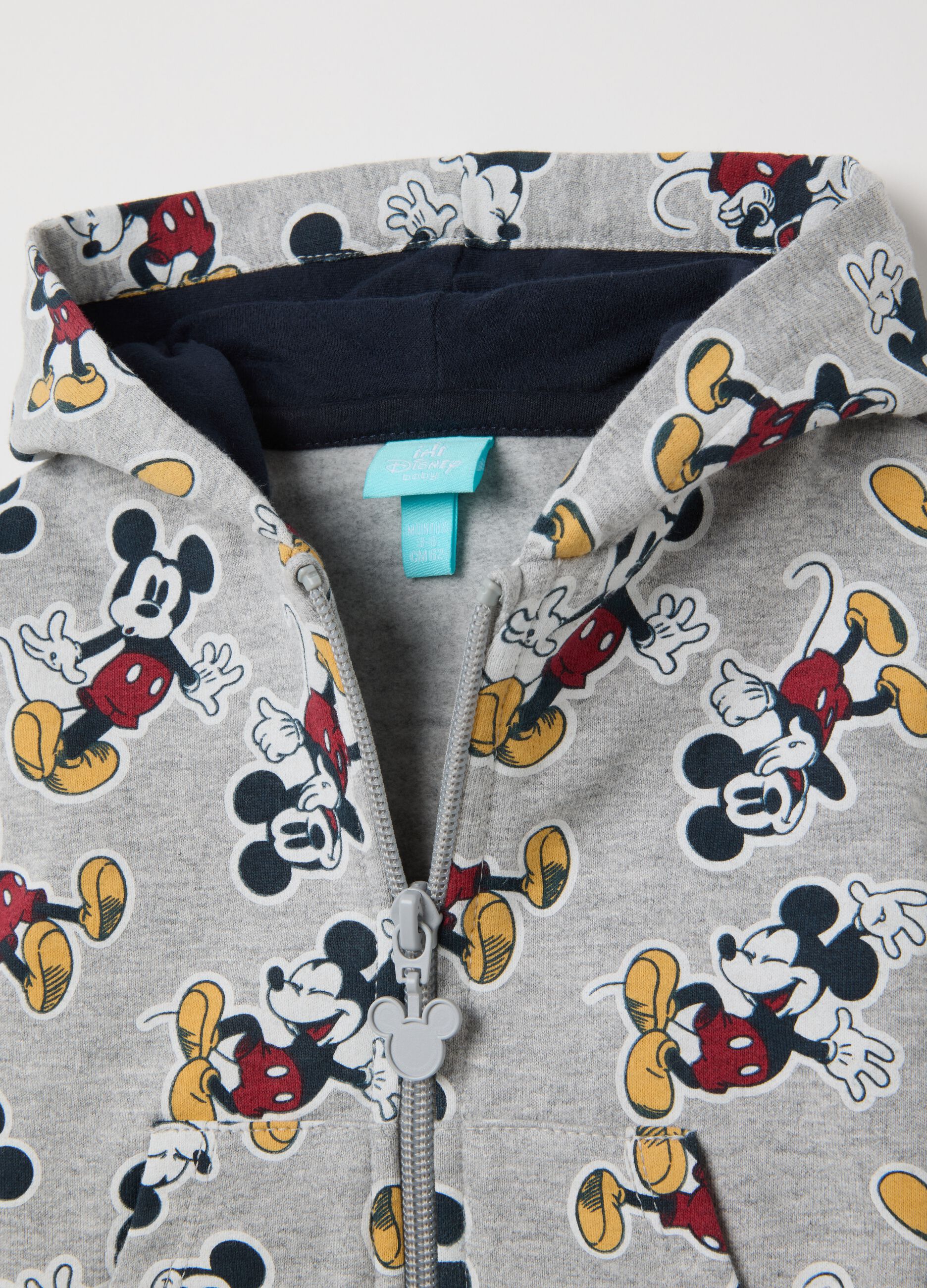 Multicolour pure cotton baby set with Mickey Mouse print