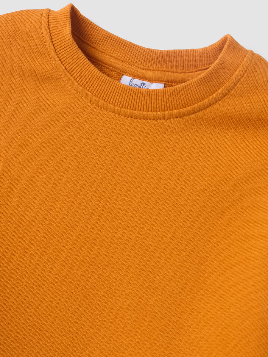 Orange oversized sweatshirt in pure organic cotton for boys_2