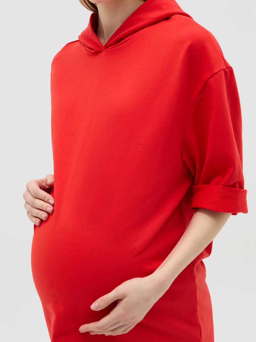 Maternity sweatshirt dress with hood_3