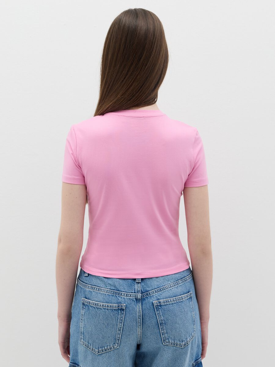 Stretch cotton T-shirt with embroidery_3