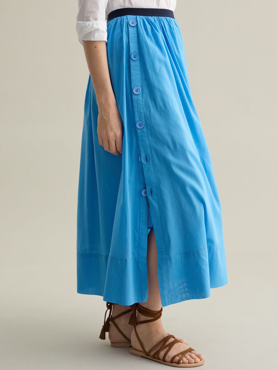 Light blue midi skirt in cotton_2