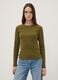 Green long-sleeved pure cotton T-shirt_2