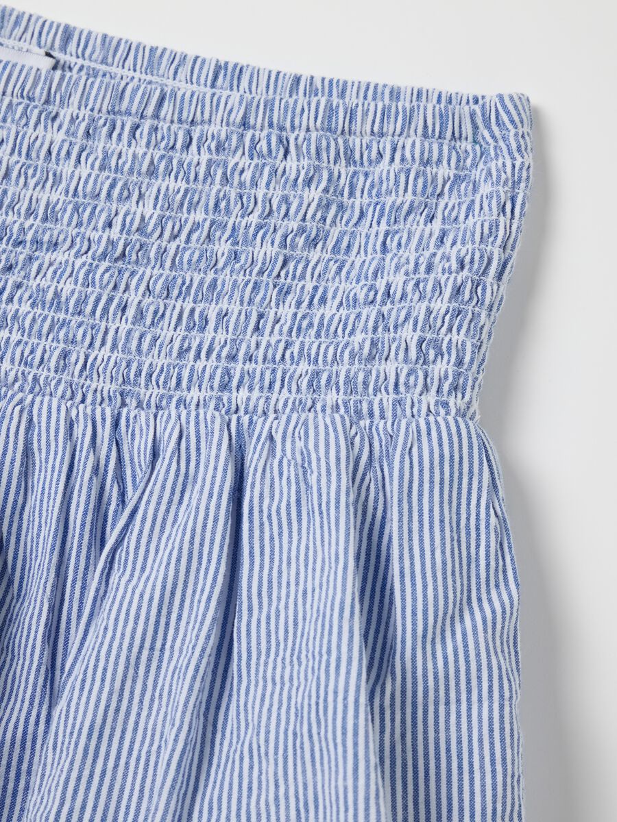 Women’s light blue, tiered mini skirt with regular fit in 100% cotton_5