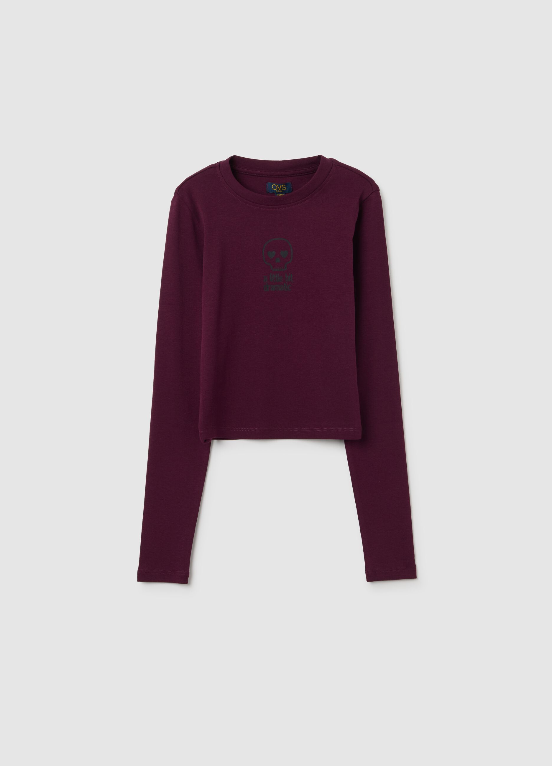Girl's red stretch cotton sweater regular fit
