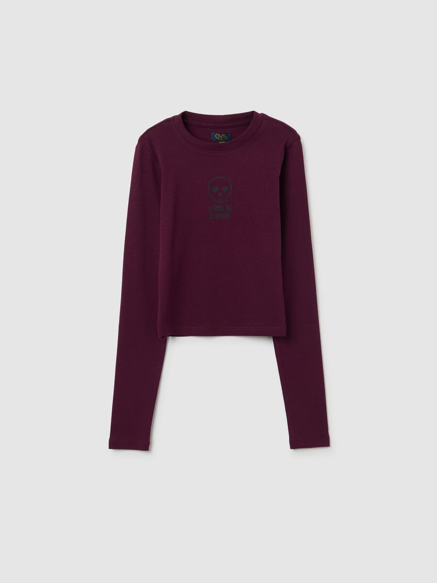 Girl's red stretch cotton sweater regular fit_0