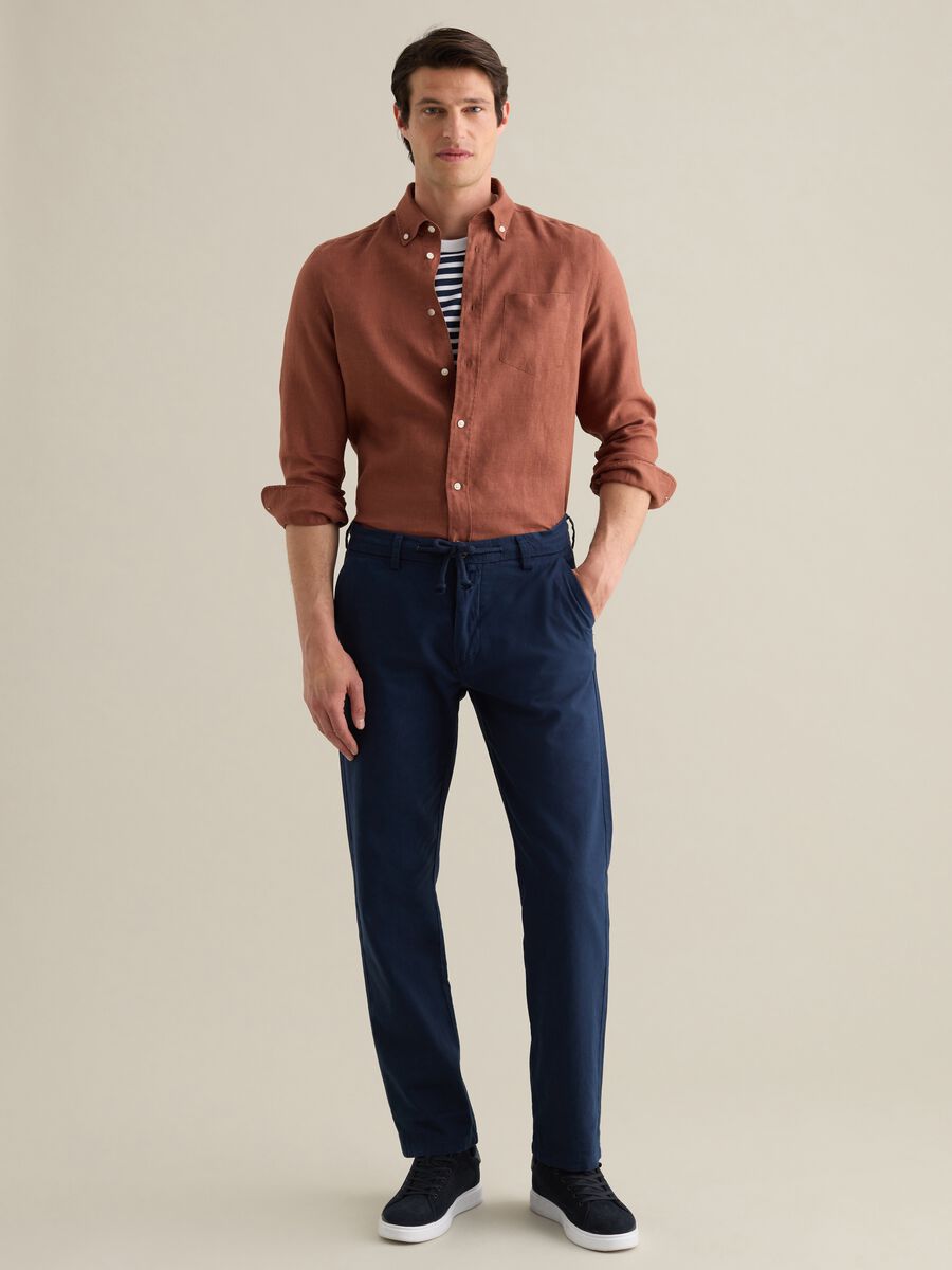 Regular Brown Linen Shirt_1