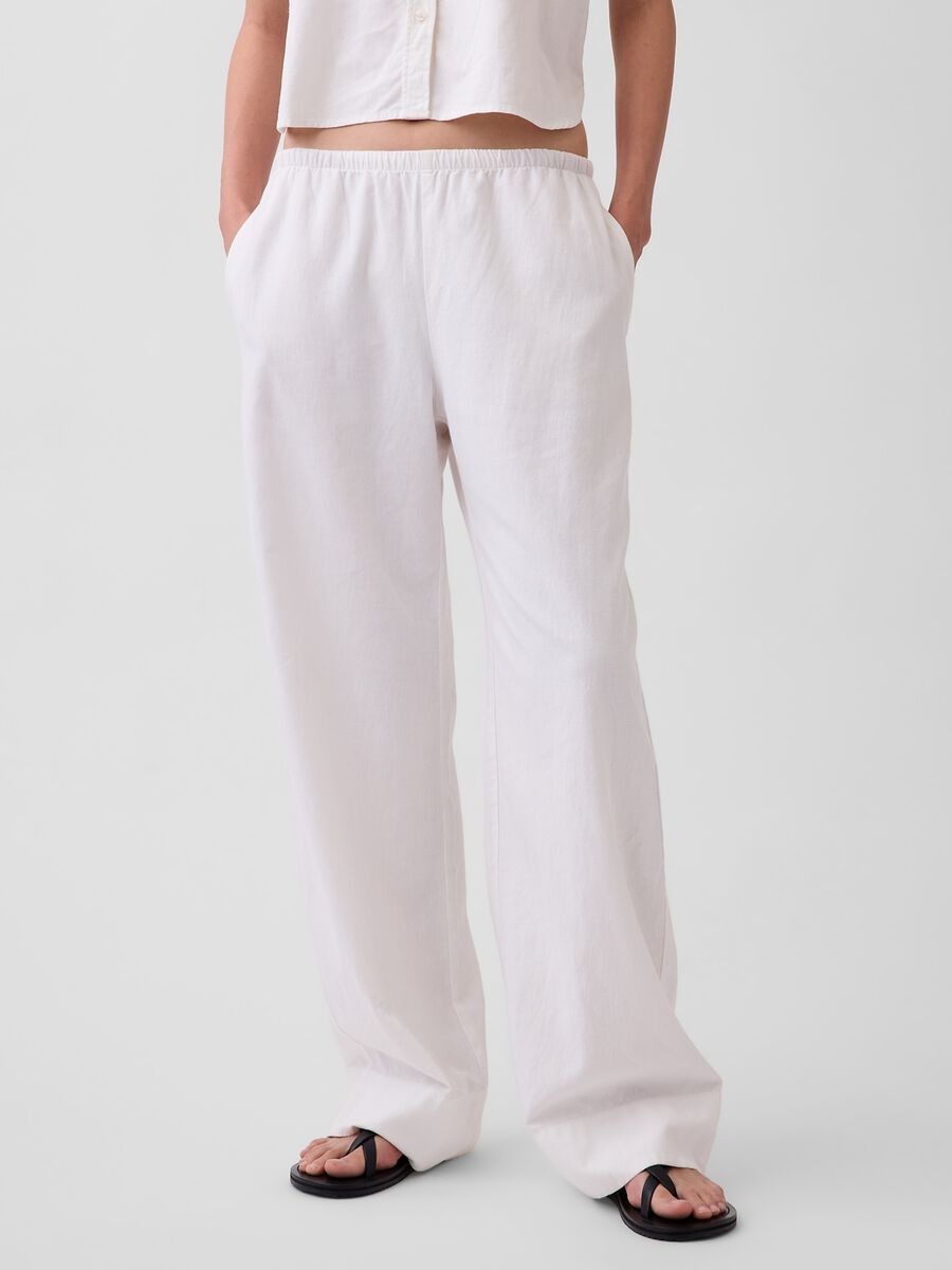 Linen-blend palazzo trousers_1