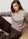 Beige high-neck regular fit knitted jumper_0