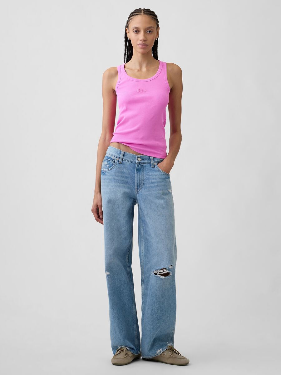 Ribbed stretch cotton tank top_2